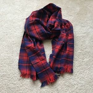 GAP Soft Red and Blue Plaid Scarf